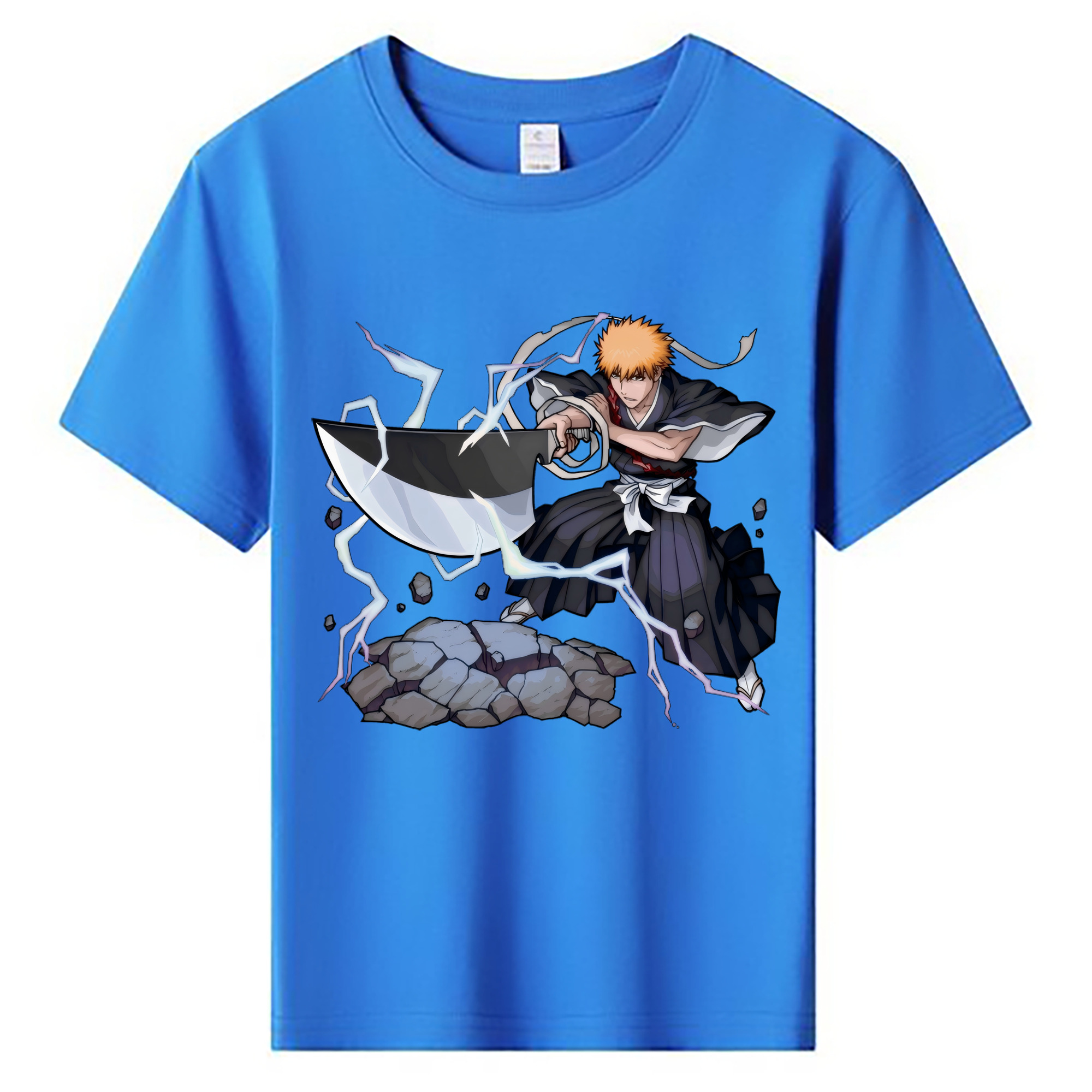 （画像用） ブリーチ 黒崎一護（くろさき いちご）BLEACH Kurosaki Ichigo 綿100％キッズTシャツ（フロントプリント）